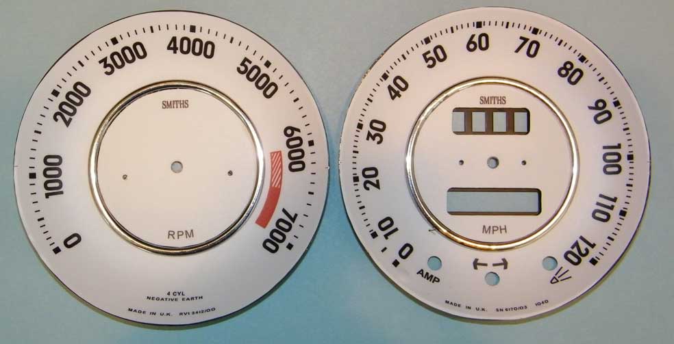 Volvo
                      1800 Smiths gauge faces. Dave's Volvo Page.