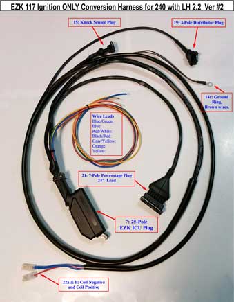 Volvo 240 EZK ignition conversion wire                                            harness.