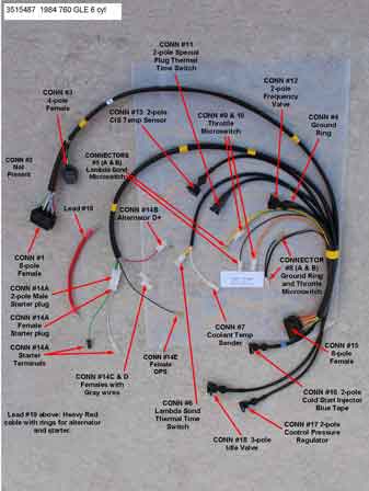 Volvo
                                    1984 760 6 cyl engine wire harness
                                    PN 3515487.